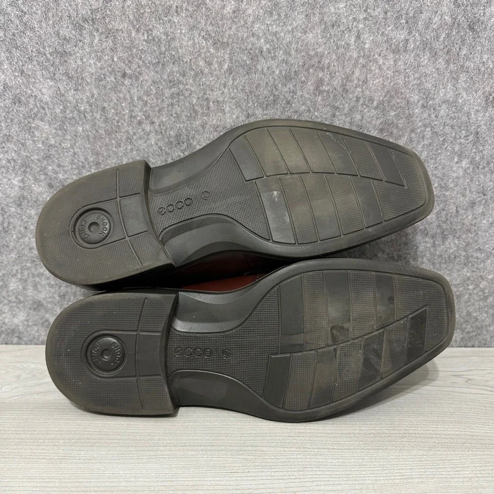 ECCO Minneapolis Perf Bike Tie Men's Size 6 Brown‎ Leather Dress Shoes